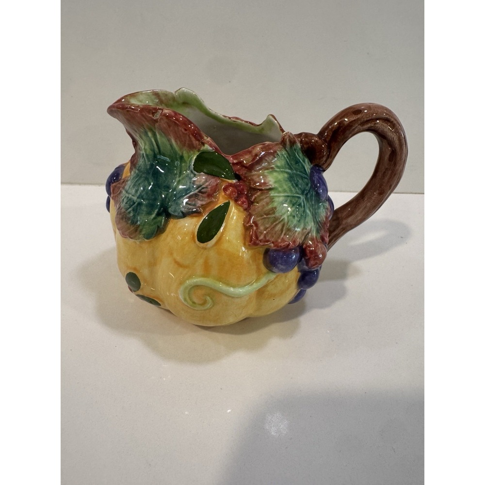 Fitz & Floyd 1993 Thanksgiving Pumpkin Ceramic Creamer Replacement FF Taiwan